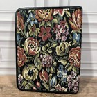 Day Runner Fact Centre Address Book Binder Black Floral Tapestry Vintage