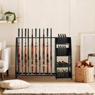 Hardwood Gun Rack Freestanding Display 10 Long Guns   8 Handguns Storage New