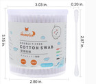 Cotton Swabs Spiral - 600 Count Organic Cotton Buds Double Side Tightly Wrapped