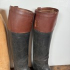 Vtg 1930   s Peal   Co  English Riding Boots With Wood Forms 390984 Black   Brown