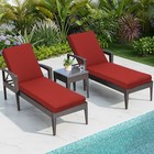 Aoodor 2pcs 72x21x3in Outdoor Chaise Lounge Cushions Waterproof Seat Cushions