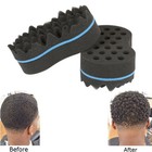 Double Side Barber Hair Brush Sponge Locking Afro Curl Twist Dreads Coil Wave Us