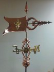 Beautiful Copper Large Fluer De Le Arrow Weathervane  Complete As Shown 
