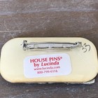 Vtg Lucinda House Brooch House  Pins By Lucinda Signed Rectangle