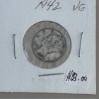 1942 Philly Mercury Dime 10c Winged Liberty 90  Silver