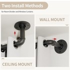 Industrial Curtain Rod Decorative  Window Indoor Outdoor 48   -84    Matte Black 