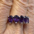 Sz 8 Amethyst Zambian Sterling Silver Ring Gemphoria 5 Pear Stones 1 89ct