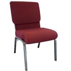 20 5  Wide Multipurpose Maroon Fabric Stacking Church Chair With Silver Frame