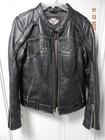 Harley Davidson Willie G Skull Leather Jacket Black Reflective Small Used 