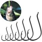     100pcs Circle Fishing Hooks 1 0 - 5 0  Ultra Sharp Carbon Steel Octopus Offset