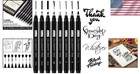 Black Calligraphy Pens Set Of 8 - Versatile Hand Lettering   Drawing Tools