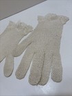 Vintage Hand Crocheted Lace Gloves  Ecru Color  Very Delicate   Small 