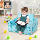 Green Velvet And Sponge 2-in-1 Convertible Kids Sofa  set Of 1 