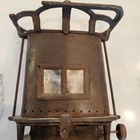 Antique Union Cast Iron Sad Heater Camp Stove Gardner Mass  Usa Mica Window