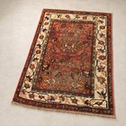 Antique Bijar Distressed Wool Area Rug 3   7    X 5    Floral Hand Knotted Carpet Rare