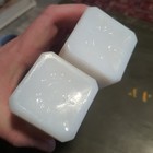 Vintage 1940s Hazel Atlas Milk Glass Dutch Boy Girl Pepper   Salt Shakers 3 25 