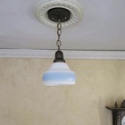 845c  Antique 1910 s 30 s Ceiling Light Glass Shade Lamp Fixture Vintage Pendant