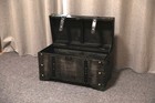 Distressed Black Medium Wooden Storage Trunk