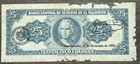 El Salvador 25 Colones Scarce 1966 Serie Qe With Damage In Borders