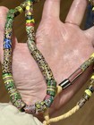 Antique African Trade Beads Venetian Millefiori Slices Multi Color Long Strand