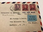 1930 First Flight Airmail Cover  Canal Zone To Uruguay W scott C4   C5