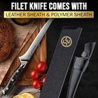 Sliceelite 6  Damascus Fillet Knife  Vg10 Core  Carbon Fiber Handle