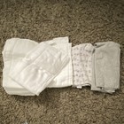 Lot Of 9 Reusable Cloth Diapers Bundle Cotton Blend One Size White Gray Pink