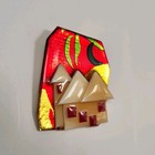 Fabulous Vintage Lucinda Pin House Moon Red Sky Artisan Ooak