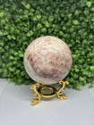 920g Natural Red Stripe Pork Stone Quartz Crystal Sphere Ball Healing