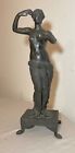 Large Antique Early 19th Century Nude Venus From Capoue Bronze Statue Sculpture