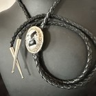 Mens Bolo Tie White Buffalo Turquoise Sterling Silver Navajo 1  19122