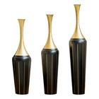 Modern Black Gold Floor Vase Set Of 3  Metal Home Decor For Living Room