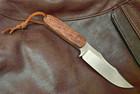Ghostown Custom Knives 1095 Steel Fixed Blade Knife  Hickory Handle  Made In Usa