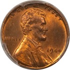 1944 Lincoln Cent Mint Error - Pcgs Ms-64 Rb  Elliptical Clip 2 87g