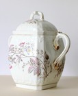 Antique Limoges France Biscuit Or Sugar Jar Bdl     Hand Painted Floral Porcelain