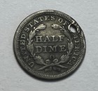 1854-o Seated Liberty Half Dime - Circulated H10c  Holed  X129