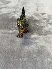 Asian Enameled Bejeweled Metal Dragon Trinket Box Hinged Opens With Magnet Cool