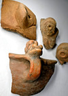 4 Large Rare Ancient Pottery Fragments Venezuela 1000 Bc