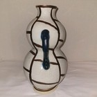 Vintage Mid Century Modern Formalities By Baum Bros Geometric Crackle Vase