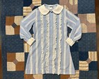 Vintage 60s Penneys Gingham   Lace Peter Pan Collar Mod Mini Dress Girls Size 8