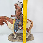 Daniel Monfort Original 1982 Signed Indian Chief On Horseback Western Sculpture