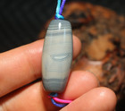 Energy Tibetan Old Agate Full Natural Silkworm Line Eyed Rich Dzi Bead Amulet G6
