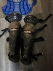 Set Of Catchers Gear Blue Easton Helmet   Chest Plate   Allstar Knee Guards