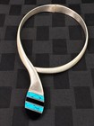 Vintage Taxco Mexico 925 Sterling Turquoise Onyx Necklace   Bracelet Set Tn-32