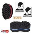 2x Magic Barber Sponge Brush Twist Hair Afro Curl Hair Care Tool For Curly Hair