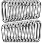 50x-200x 3  Aluminum Carabiner D Shape Spring Clip Snap Key Hook Keychain Buckle
