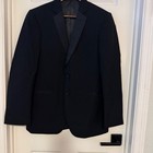 Black Tuxedo Jacket Satin Peak Lapel Formal Blazer 35r Mens Wedding Prom