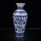 Chinese Old Porcelain Blue And White Lotus Pattern Vase With Entangled Branches