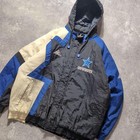 Apex One Dallas Cowboys Nfl Nylon Hoodie Jacket Xl Black White Blue 1990s