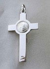 St  Benedict Crucifix Polished 925 Sterling Silver 1 5  